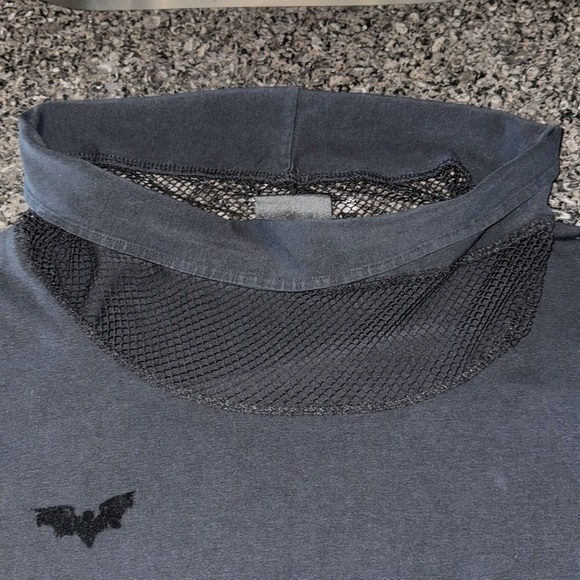 Queen Of Darkness Black Long Mesh Inset Sleeve Cowl Neck Mini Dress - Picture 7 of 14